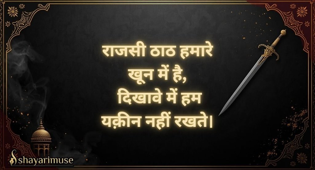 Royal Rajput Shayari in Hindi – राजसी ठाठ वाली शायरी